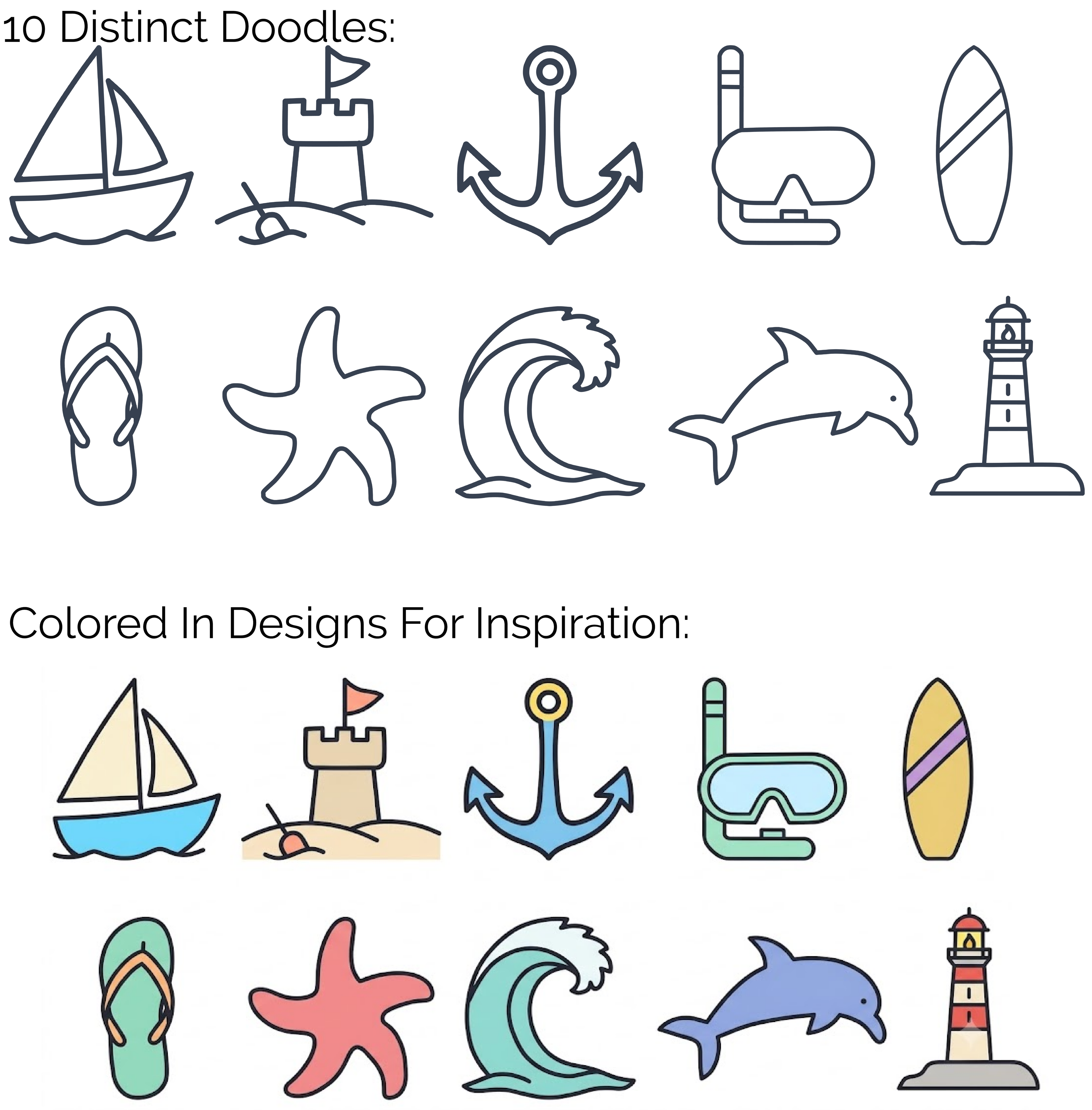 🐚 Beach Tiny Doodle Disc 10-Pack