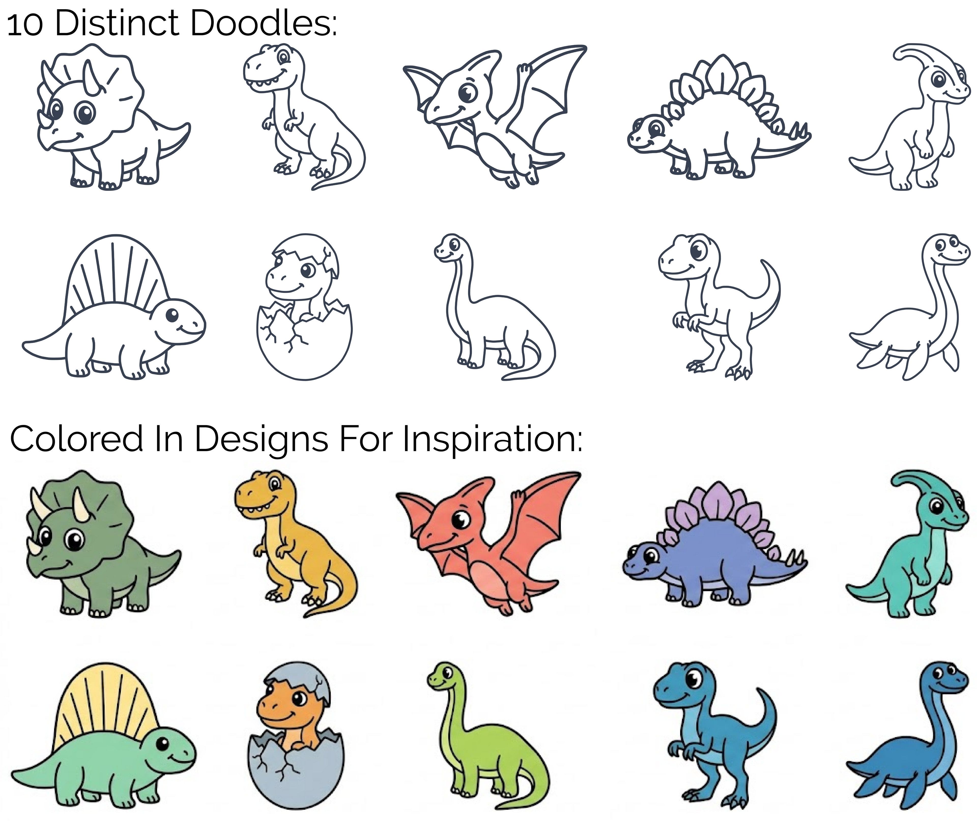 🦕 Dinosaur Doodle Disc 10-Pack