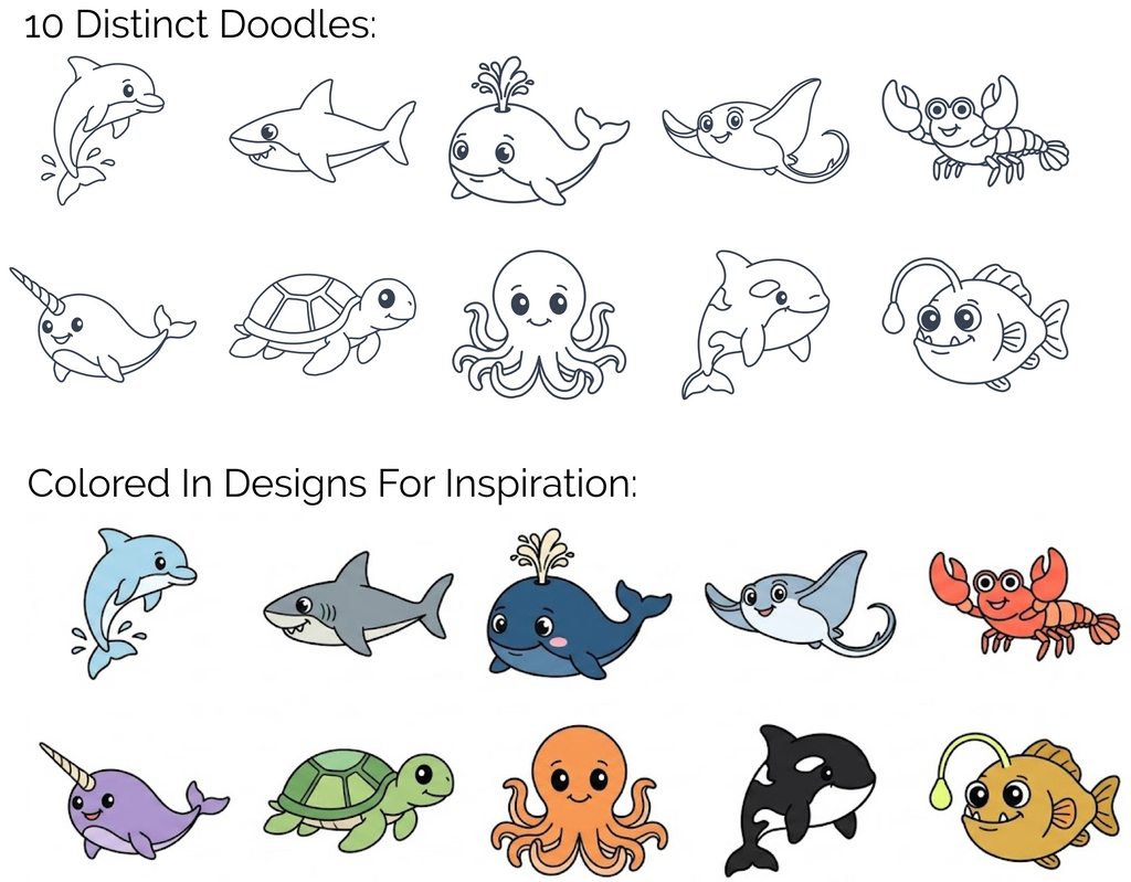 🌊 Sea Creatures Doodle Disc 10-Pack