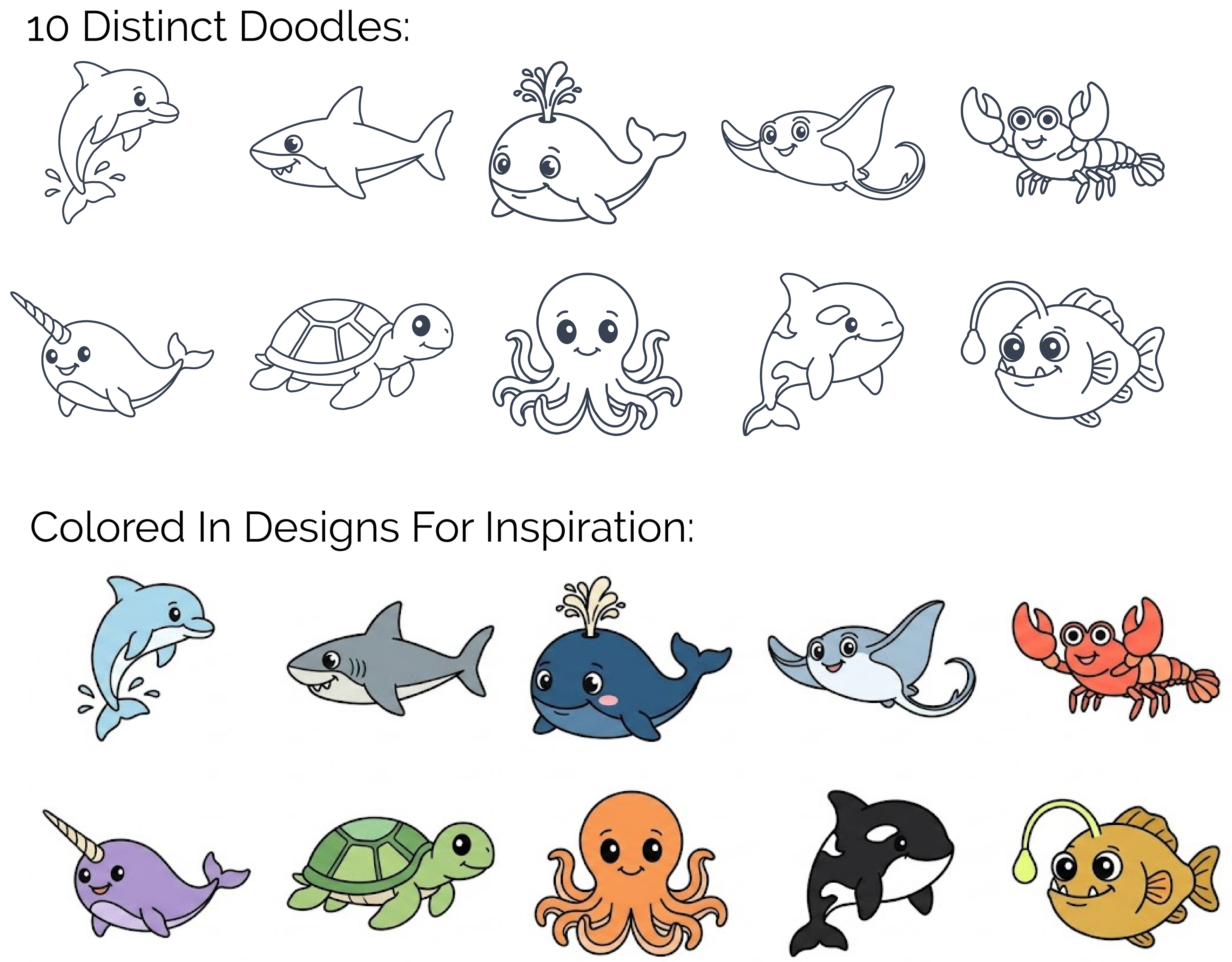 🌊 Sea Creatures Doodle Disc 10-Pack