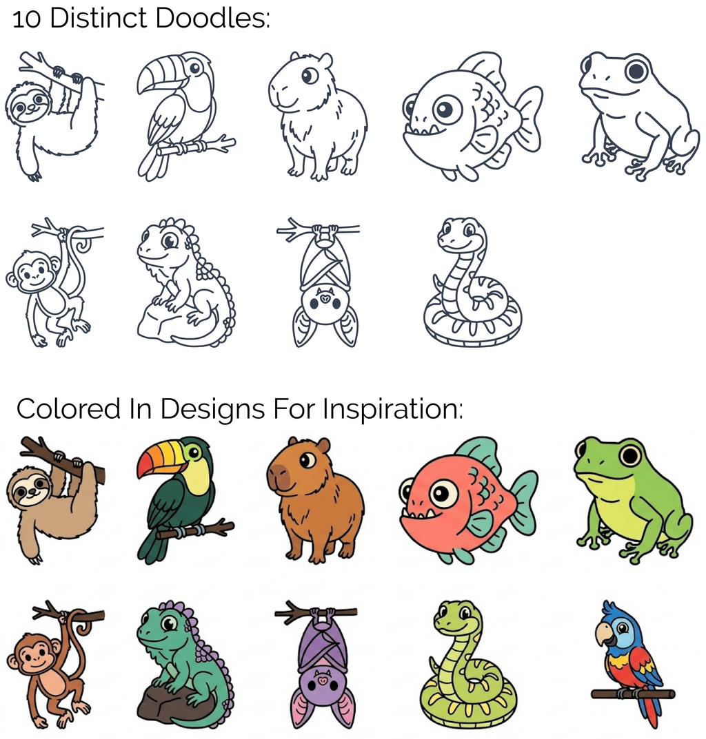 🦥 Rainforest Doodle Disc 10-Pack