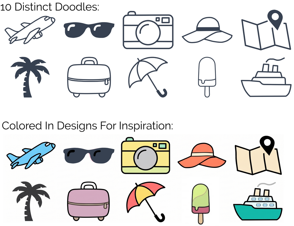 🌴 Vacation Tiny Doodle Disc 10-Pack